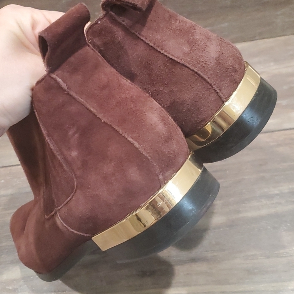 Zara women Suede ankle boots sz US8 - Picture 6 of 12